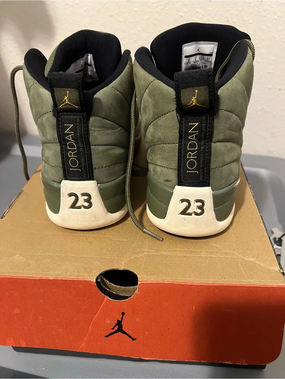 Jordan air 12 cp3class of 2003 1Men's Olive Green High-Top sneakers